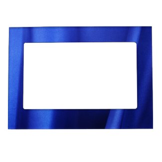 Flowing Blue Silk Fabric Abstract Picture Frame Magnet