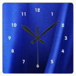 Flowing Blue Silk Fabric Abstract Wallclocks