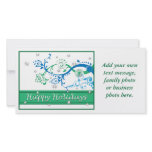 Flowing Blue Xmas Pine Photo Greeting Card