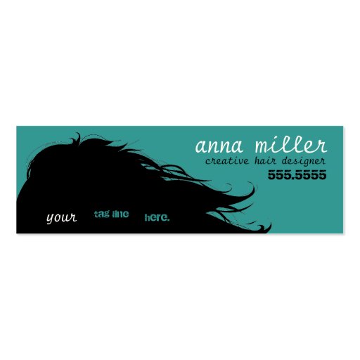 flowing hair mini business cards