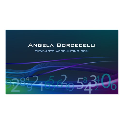Flowing Numbers Accounting Business Card (front side)