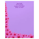 Flowing Pink Hibiscus Letterhead Design