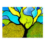 Flowing Tree with Colorful Background Postcards