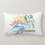 Flowing Vegetarian Colors Throw Pillows