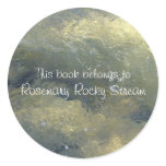 Flowing water bookplate sticker