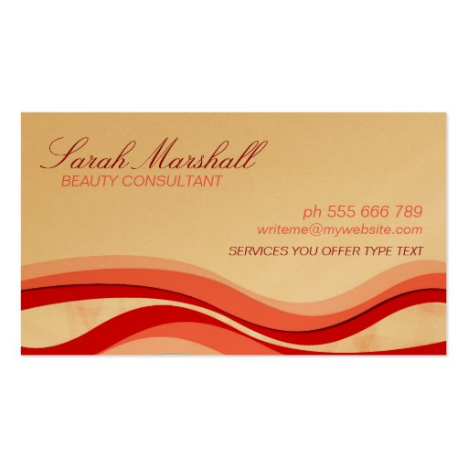 Flowing Waves Beauty Business Card (front side)