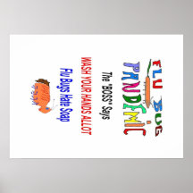 Flu Bug Hates Soap Poster
