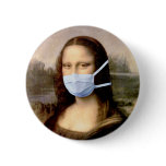 Flu Season Mona Lisa with Mask buttons