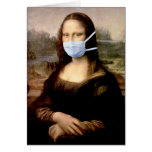Flu Season Mona Lisa with Mask Greeting Cards