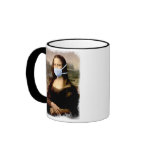 Flu Season Mona Lisa with Mask mugs