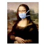 Flu Season Mona Lisa with Mask Post Card