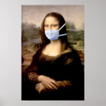 Flu Season Mona Lisa with Mask posters