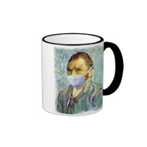 Flu Season Van Gogh With Mask Mugs