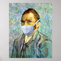 Flu Season Van Gogh With Mask Print