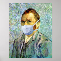 Flu Season Van Gogh With Mask Print