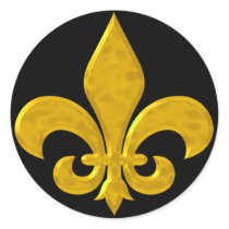 Gold Fluer De Lis Hammered sticker