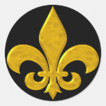 Fluer De Lis Hammered Gold Stickers
