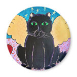 Fluffy Angel Cat Refrigerator Magnets
