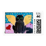 Fluffy Angel Cat Postage Stamps