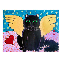 Fluffy Angel Cat posters