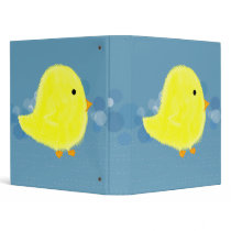 Fluffy Baby Chick With Blue Binder - 1 inch