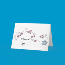 Fluffy Blue Bird Thank You Card cards