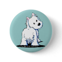 Fluffy Butt Westie buttons