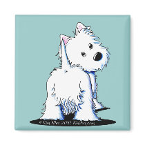 Fluffy Butt Westie magnets