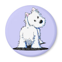 Fluffy Butt Westie magnets