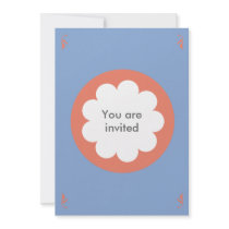 FLUFFY CLOUD INVITATION CARD BLUE
