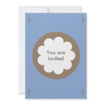 FLUFFY CLOUD INVITATION CARD BLUE