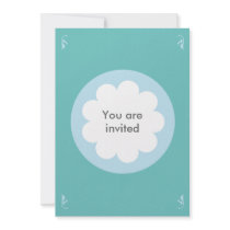 FLUFFY CLOUD INVITATION CARD BLUE