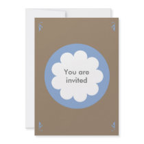 FLUFFY CLOUD INVITATION CARD BROWN