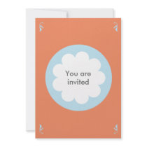 FLUFFY CLOUD INVITATION CARD ORANGE