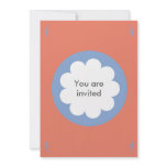FLUFFY CLOUD INVITATION CARD ORANGE