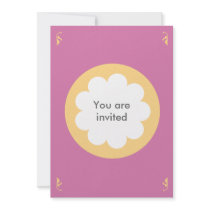FLUFFY CLOUD INVITATION CARD PINK