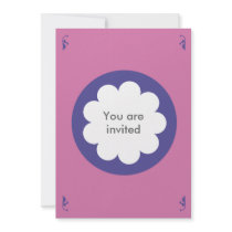 FLUFFY CLOUD INVITATION CARD PINK