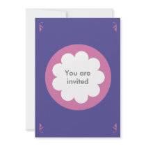 FLUFFY CLOUD INVITATION CARD PURPLE