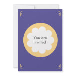 FLUFFY CLOUD INVITATION CARD PURPLE