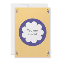 FLUFFY CLOUD INVITATION CARD YELLOW