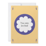 FLUFFY CLOUD INVITATION CARD YELLOW