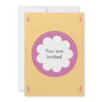 FLUFFY CLOUD INVITATION CARD YELLOW