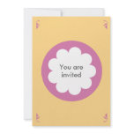 FLUFFY CLOUD INVITATION CARD YELLOW