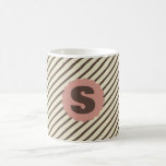 FLUFFY CLOUD MONOGRAM BROWN STRIPES MUG