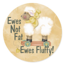 Fluffy Ewes Round Stickers