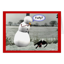 "FluffY?" Funny Snowman Christmas Greeting Cards by sexyshirts2 "FluffY?" Funny Snowman Christmas Greeting Cards