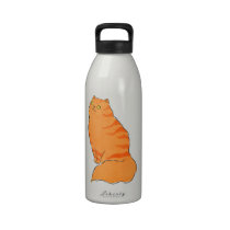 Fluffy Ginger Orange Kitty Cat water bottles