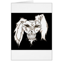 Fluffy Lil Bunny on Black Greeting Cards