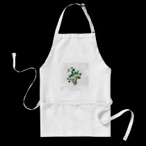 Fluffy Pink Mushrooms and Violets Apron