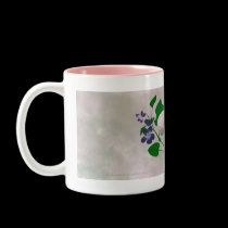 Fluffy Pink Mushrooms and Violets Drinkware mugs by Rockangel1 Fluffy Pink Mushrooms and Violets Drinkware mugs